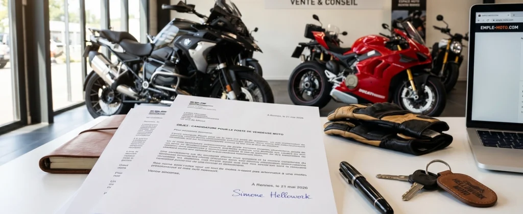 Lettre de Motivation Vendeur Moto Modèle Gratuit
