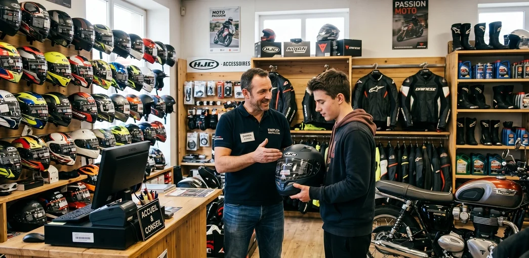 Vendeur accessoires moto sans diplôme CAP, CQP ou terrain quelle voie choisir