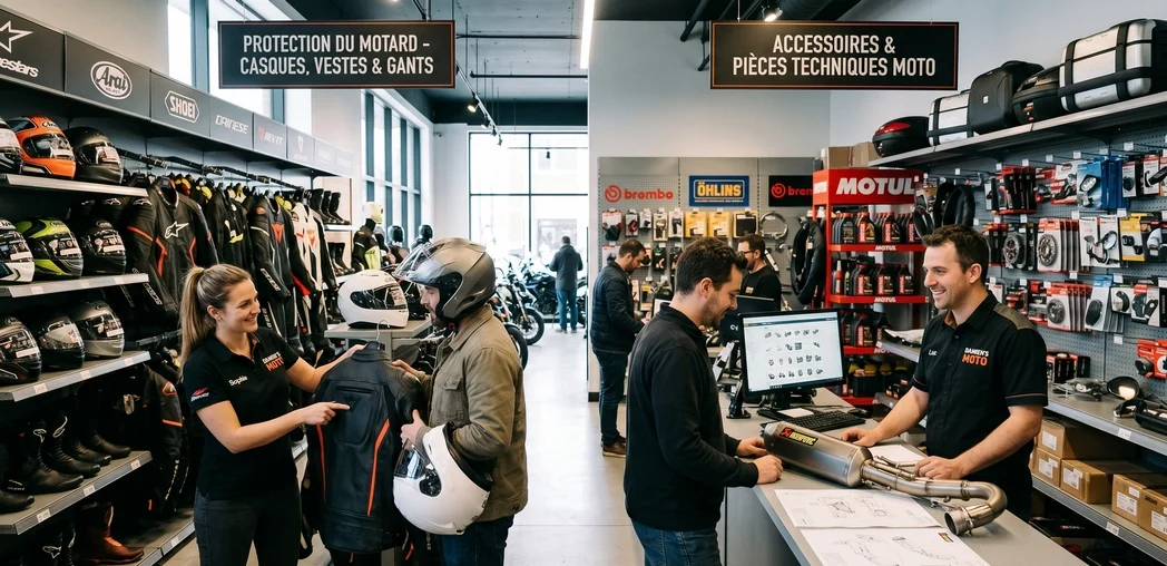 Vendeur équipement motard vs vendeur accessoires moto même rayon, deux métiers très différents