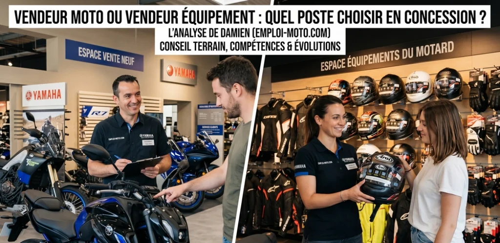 Vendeur moto ou vendeur équipement quel poste choisir en concession