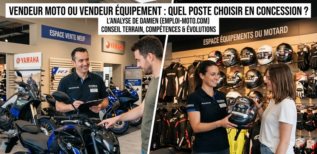 Vendeur moto ou vendeur équipement quel poste choisir en concession