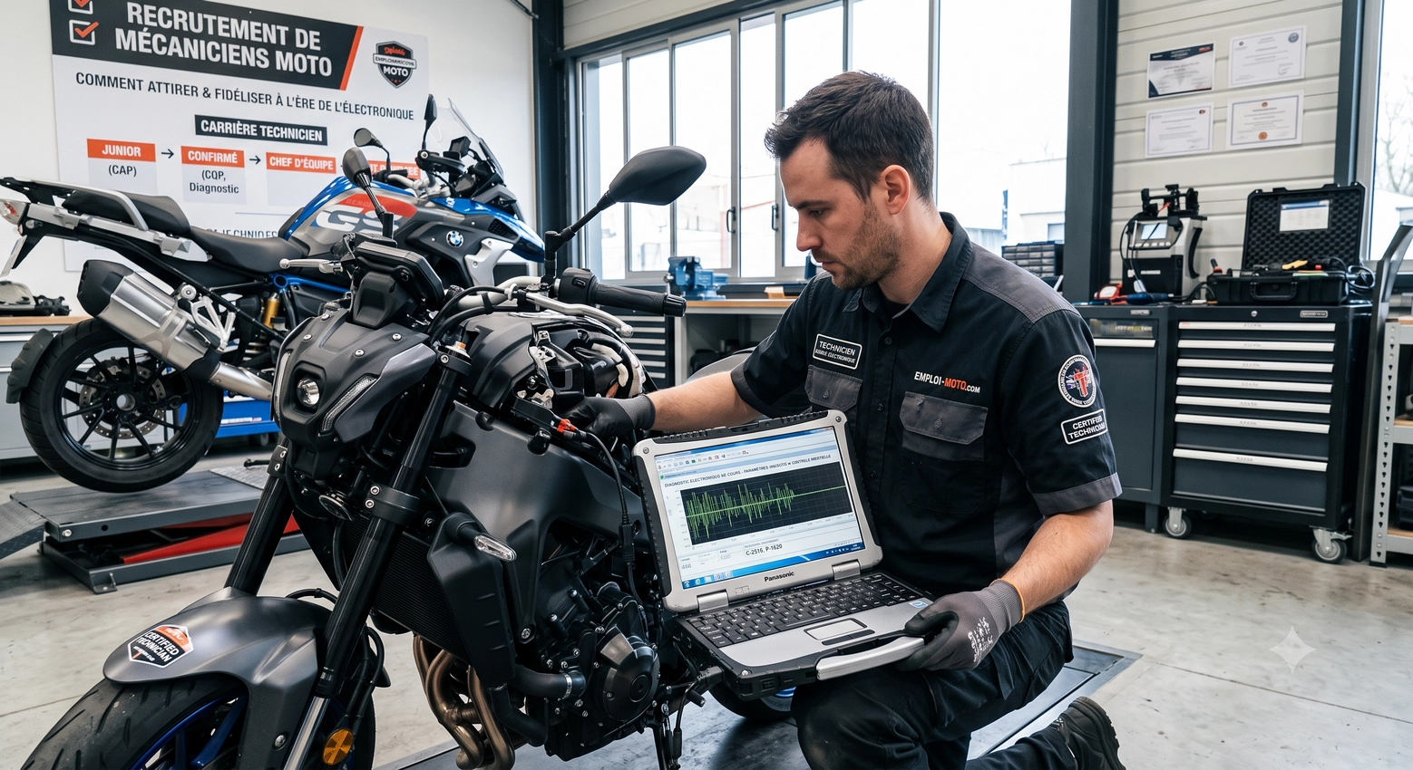 Marre de rater ton recrutement de mécaniciens moto Découvre comment adapter tes annonces à l'électronique et attirer les bons profils d'atelier.
